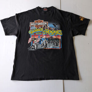 Vintage 1988 Harley Davidson Stratman T Shirt XL 80s Thunder In The Rockies CO